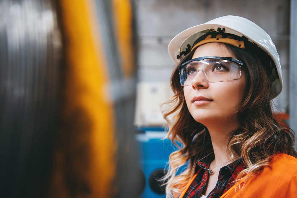 Student at industrial classroom