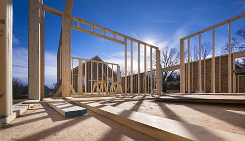 framing of house being built